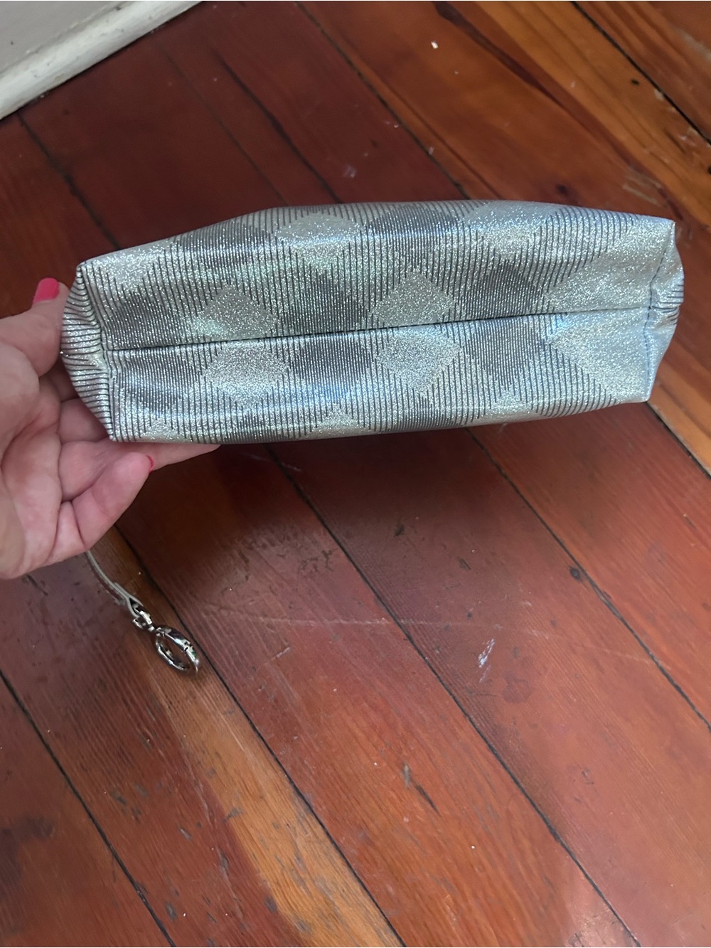 Burberry Silver Metallic Cosmetic Pouch - Picture 16 of 16